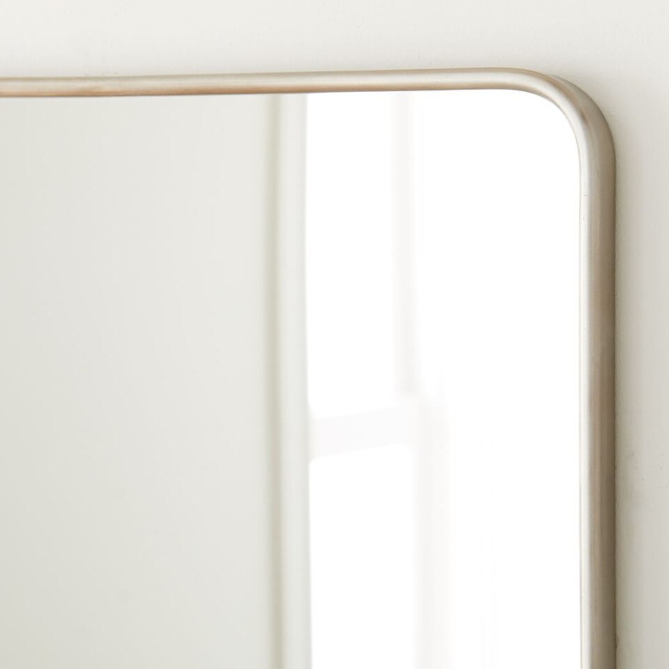 Modern Streamline Rounded Edge Mirrors Brushed Nickel West Elm